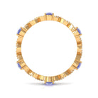 2 CT Tanzanite and Diamond Full Eternity Ring with Crossover Shank Tanzanite - ( AAA ) - Quality - Rosec Jewels