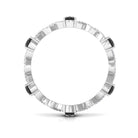 Pear Cut Natural Black Spinel Crossover Eternity Ring with Diamond Black Spinel - ( AAA ) - Quality - Rosec Jewels