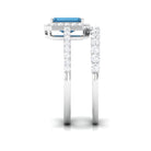 Genuine London Blue Topaz and Diamond Stackable Ring Set London Blue Topaz - ( AAA ) - Quality - Rosec Jewels