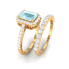 2.75 CT Sky Blue Topaz and Moissanite Stackable Ring Set Sky Blue Topaz - ( AAA ) - Quality - Rosec Jewels