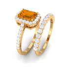 2.75 CT Natural Citrine and Moissanite Ring Set in Gold Citrine - ( AAA ) - Quality - Rosec Jewels