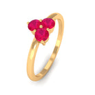 1/2 Carat Three Stone Ruby Promise Ring in Gold Ruby - ( AAA ) - Quality - Rosec Jewels