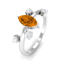 1 CT Marquise Cut Citrine Scatter Ring with Diamond Stones Citrine - ( AAA ) - Quality - Rosec Jewels