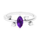 1 Ct Marquise Amethyst Engagement Ring with Scatter Diamond Amethyst - ( AAA ) - Quality - Rosec Jewels