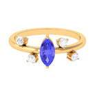 1 CT Marquise Tanzanite Minimal Solitaire Ring with Scatter Diamond Tanzanite - ( AAA ) - Quality - Rosec Jewels