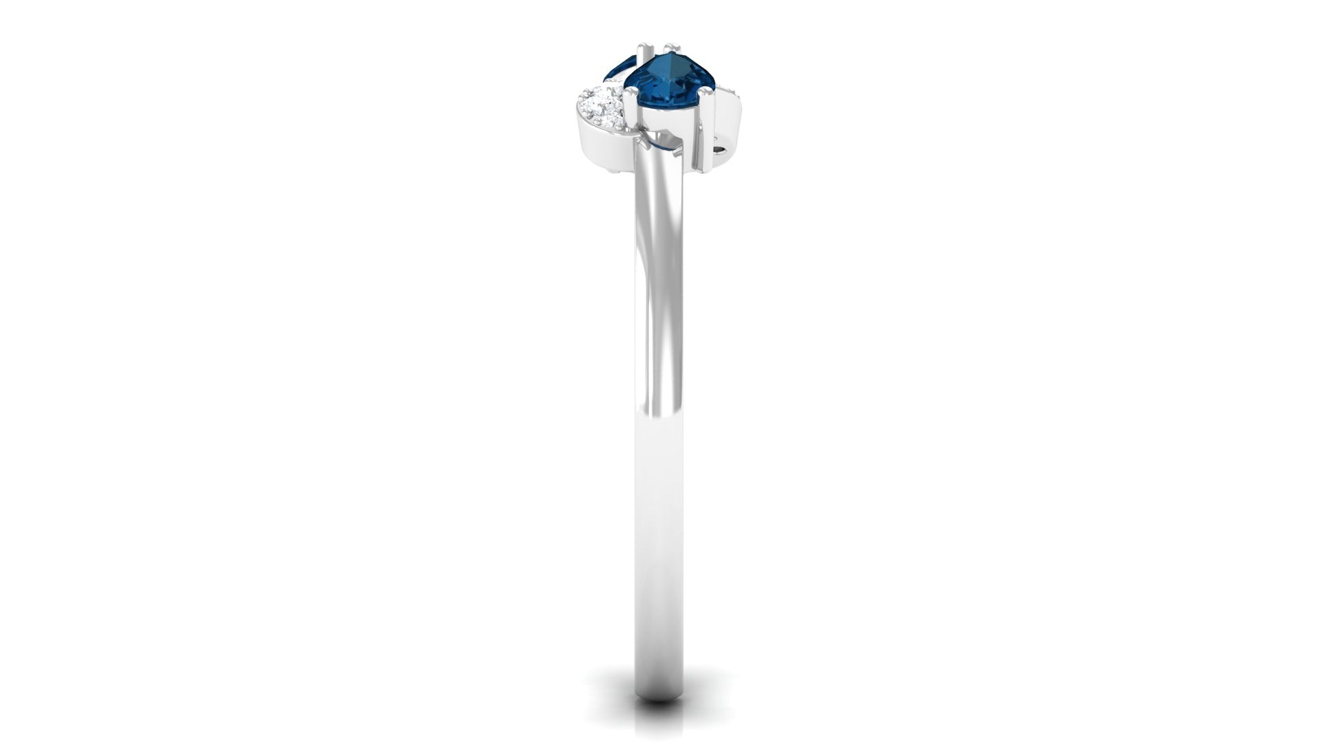 3/4 CT London Blue Topaz Infinity Promise Ring with Diamond London Blue Topaz - ( AAA ) - Quality - Rosec Jewels