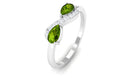 1/2 CT Real Peridot Infinity Promise Ring with Diamond Stones Peridot - ( AAA ) - Quality - Rosec Jewels