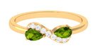 1/2 CT Real Peridot Infinity Promise Ring with Diamond Stones Peridot - ( AAA ) - Quality - Rosec Jewels