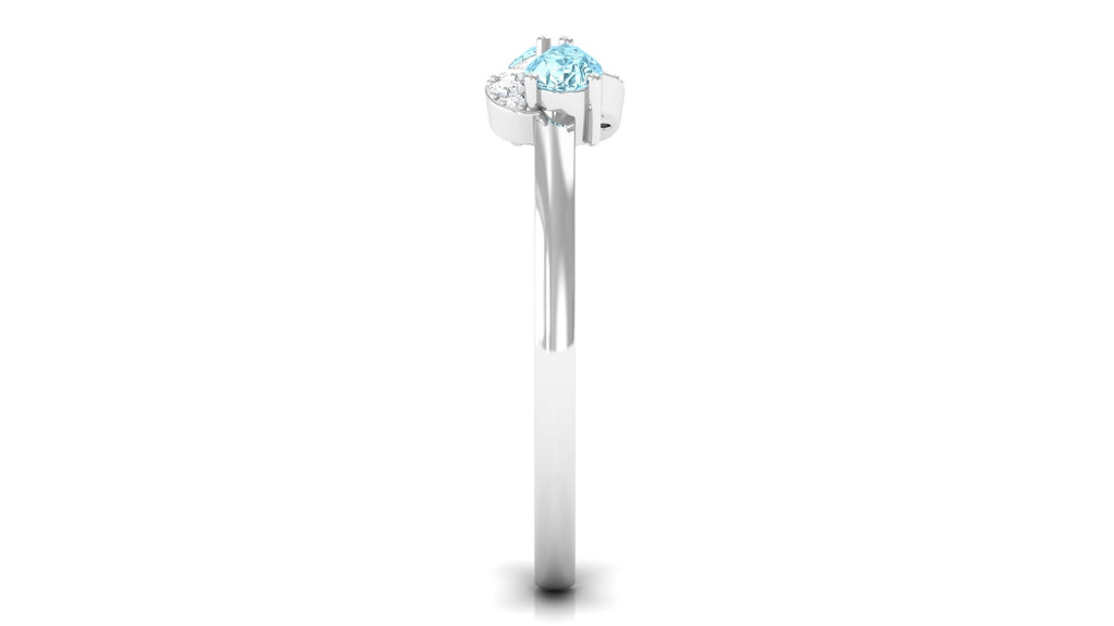 1/2 CT Pear Aquamarine Infinity Promise Ring with Diamond Aquamarine - ( AAA ) - Quality - Rosec Jewels