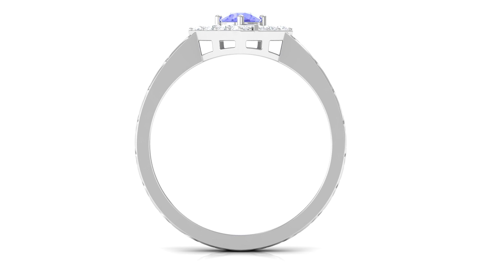 3/4 CT Minimal Tanzanite and Diamond Ring Tanzanite - ( AAA ) - Quality - Rosec Jewels