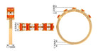Lab Grown Orange Sapphire and Diamond Half Eternity Ring Lab Created Orange Sapphire - ( AAAA ) - Quality - Rosec Jewels