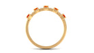 Lab Grown Orange Sapphire and Diamond Half Eternity Ring Lab Created Orange Sapphire - ( AAAA ) - Quality - Rosec Jewels