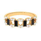 1 CT Black Spinel and Diamond Half Eternity Ring Black Spinel - ( AAA ) - Quality - Rosec Jewels
