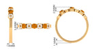 1/2 CT Citrine and Diamond Semi Eternity Ring Citrine - ( AAA ) - Quality - Rosec Jewels