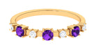 1/2 CT Amethyst and Diamond Half Eternity Ring Amethyst - ( AAA ) - Quality - Rosec Jewels