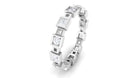 Princess Cut Moissanite Band Ring Moissanite - ( D-VS1 ) - Color and Clarity - Rosec Jewels
