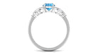 Oval Cut Swiss Blue Topaz Beaded Flower Engagement Ring with Diamond Swiss Blue Topaz - ( AAA ) - Quality - Rosec Jewels