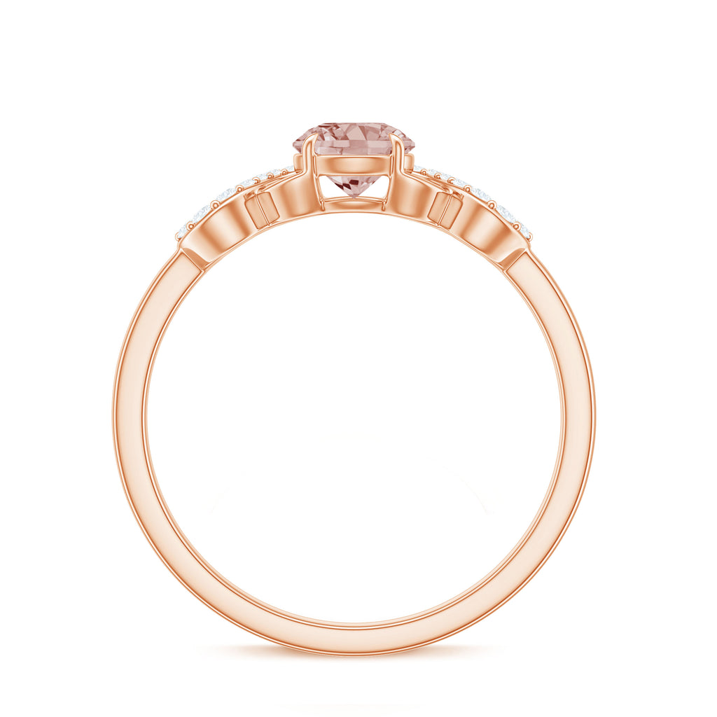 1/2 CT Round Morganite and Diamond Infinity Engagement Ring Morganite - ( AAA ) - Quality - Rosec Jewels