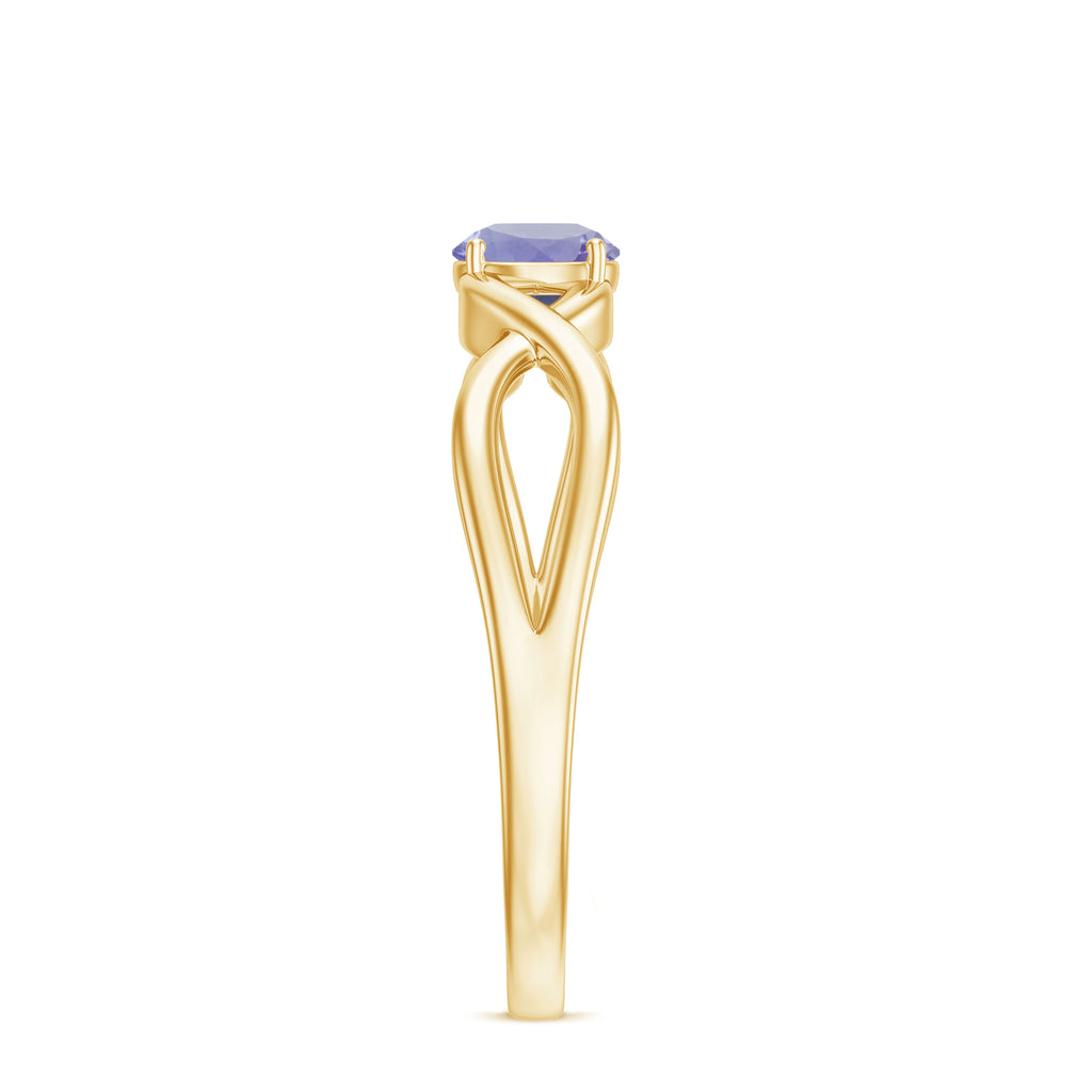 Rosec Jewels-1/2 CT Certified Tanzanite Solitaire Crossover Ring in Gold