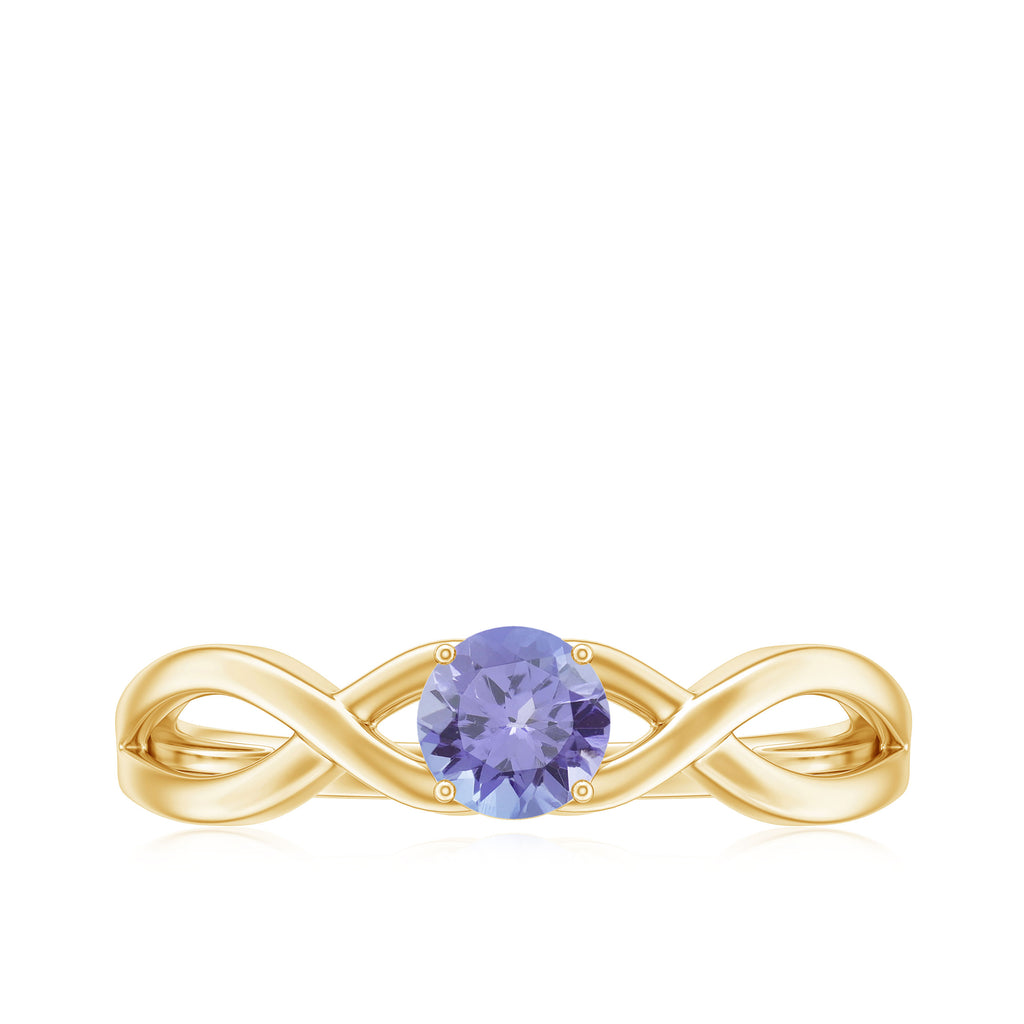 Rosec Jewels-1/2 CT Certified Tanzanite Solitaire Crossover Ring in Gold