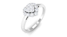 1/2 CT Illusion Set Round Moissanite Heart Engagement Ring Moissanite - ( D-VS1 ) - Color and Clarity - Rosec Jewels
