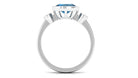 1.25 CT East West London Blue Topaz Solitaire Ring with Diamond London Blue Topaz - ( AAA ) - Quality - Rosec Jewels