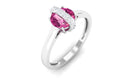 Pink Tourmaline Designer Engagement Ring with Diamond Pink Tourmaline - ( AAA ) - Quality - Rosec Jewels