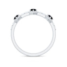 Minimal Half Eternity Ring with Black Onyx and Diamond Black Onyx - ( AAA ) - Quality - Rosec Jewels