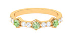 Green Sapphire and Diamond Half Eternity Ring Green Sapphire - ( AAA ) - Quality - Rosec Jewels