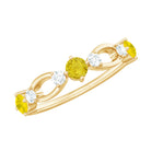 Real Yellow Sapphire Minimal Promise Ring Yellow Sapphire - ( AAA ) - Quality - Rosec Jewels