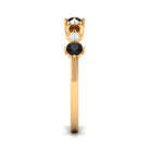 1/2 CT Black Onyx and Diamond Minimal Promise Band Ring Black Onyx - ( AAA ) - Quality - Rosec Jewels