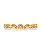 Citrine and Diamond Crown Style Half Eternity Ring Citrine - ( AAA ) - Quality - Rosec Jewels