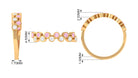 Simple Half Eternity Ring with Pink Sapphire and Diamond Pink Sapphire - ( AAA ) - Quality - Rosec Jewels