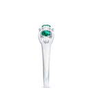 1 CT Round Shape Certified Created Emerald and Diamond Anniversary Ring Lab Created Emerald - ( AAAA ) - Quality - Rosec Jewels