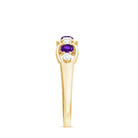 Amethyst and Diamond Half Eternity Ring Amethyst - ( AAA ) - Quality - Rosec Jewels
