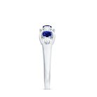 Round Shape Certified Created Blue Sapphire and Diamond Anniversary Ring Lab Created Blue Sapphire - ( AAAA ) - Quality - Rosec Jewels