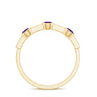 Amethyst and Diamond Minimal Half Eternity Ring Amethyst - ( AAA ) - Quality - Rosec Jewels