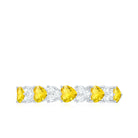 Yellow Sapphire Wedding Half Eternity Ring Yellow Sapphire - ( AAA ) - Quality - Rosec Jewels