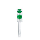 Emerald and Diamond Designer Half Eternity Ring Emerald - ( AAA ) - Quality - Rosec Jewels