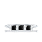 Princess Cut Black Onyx and Diamond Band Ring Black Onyx - ( AAA ) - Quality - Rosec Jewels