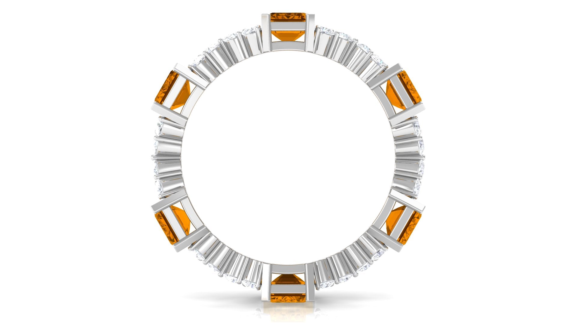 4.50 CT Emerald Cut Citrine and Moissanite Eternity Ring Citrine - ( AAA ) - Quality - Rosec Jewels
