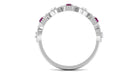 1/2 CT Elegant Rhodolite and Diamond Half Eternity Ring Rhodolite - ( AAA ) - Quality - Rosec Jewels