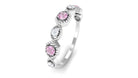 Pink Tourmaline and Diamond Eternity Wedding Band Pink Tourmaline - ( AAA ) - Quality - Rosec Jewels