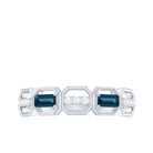 Natural London Blue Topaz and Diamond Half Eternity Ring London Blue Topaz - ( AAA ) - Quality - Rosec Jewels
