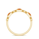 0.75 CT Certified Citrine and Diamond Half Eternity Ring Citrine - ( AAA ) - Quality - Rosec Jewels