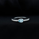 Pear Cut Aquamarine East West Promise Ring with Diamond Aquamarine - ( AAA ) - Quality - Rosec Jewels