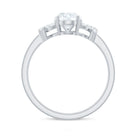 Oval Cut Moissanite Solitaire Ring in Spilt Shank Moissanite - ( D-VS1 ) - Color and Clarity - Rosec Jewels