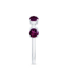 Elegant Rhodolite and Diamond Half Eternity Ring Rhodolite - ( AAA ) - Quality - Rosec Jewels