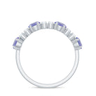 Real Tanzanite Wedding Half Eternity Ring Tanzanite - ( AAA ) - Quality - Rosec Jewels