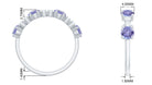 Real Tanzanite Wedding Half Eternity Ring Tanzanite - ( AAA ) - Quality - Rosec Jewels